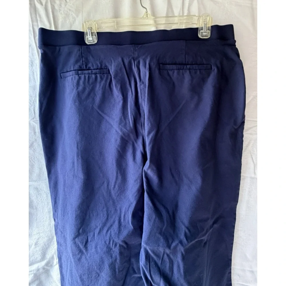 Crown & Ivy Womens Ankle Pants‎ Navy Blue Stretch Pull On Elastic Waist XXL